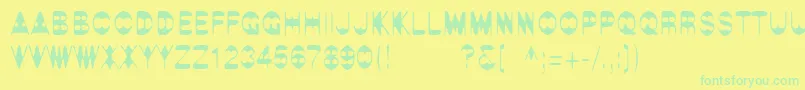 フォントLinotypeAlphabat – 黄色い背景に緑の文字
