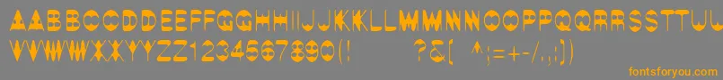 LinotypeAlphabat-Schriftart – Orangefarbene Schriften auf grauem Hintergrund