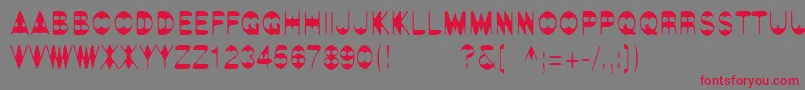LinotypeAlphabat-Schriftart – Rote Schriften auf grauem Hintergrund