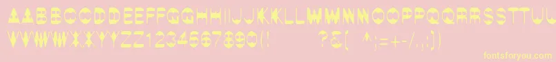 Fonte LinotypeAlphabat – fontes amarelas em um fundo rosa