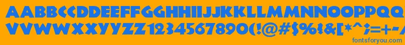 NewlandBlack Font – Blue Fonts on Orange Background