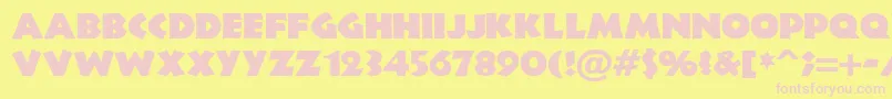 NewlandBlack Font – Pink Fonts on Yellow Background