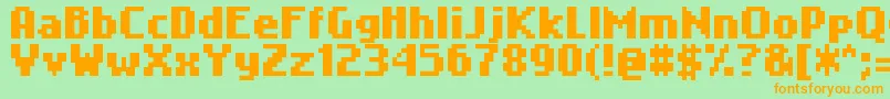 NokiaCellphoneFcSmall Font – Orange Fonts on Green Background