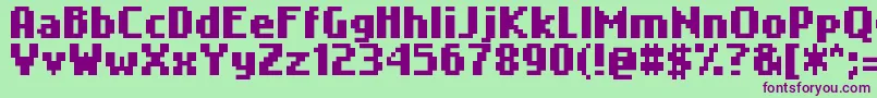 NokiaCellphoneFcSmall Font – Purple Fonts on Green Background