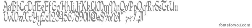 フォントQuillpc – 白い背景に灰色の文字