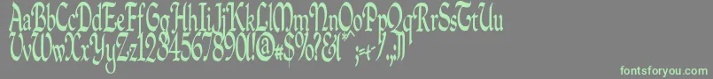 フォントQuillpc – 灰色の背景に緑のフォント