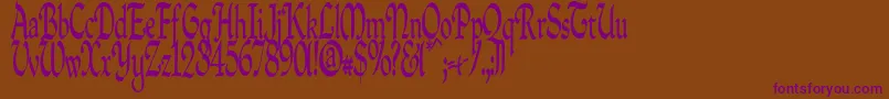 フォントQuillpc – 紫色のフォント、茶色の背景