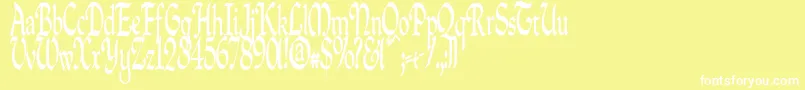 Шрифт Quillpc – белые шрифты на жёлтом фоне