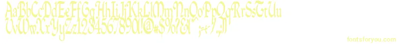 Quillpc-fontti – keltaiset fontit valkoisella taustalla