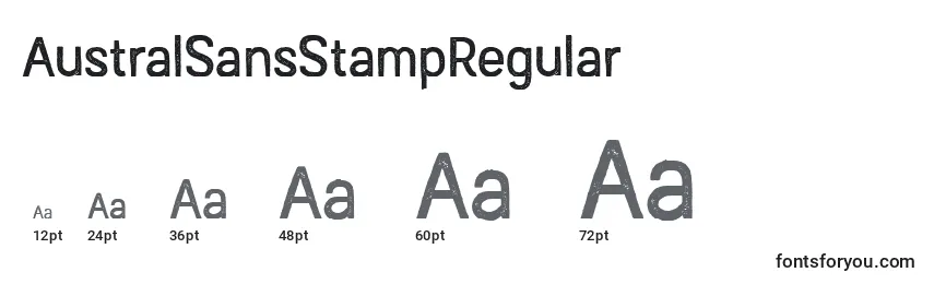 Размеры шрифта AustralSansStampRegular (59774)