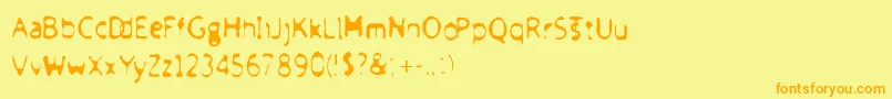 Froufrou Font – Orange Fonts on Yellow Background