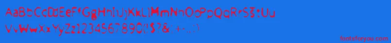 Froufrou Font – Red Fonts on Blue Background