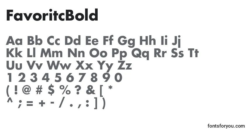Schriftart FavoritcBold – Alphabet, Zahlen, spezielle Symbole