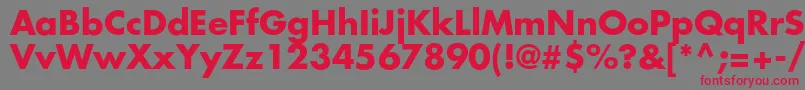 Czcionka FavoritcBold – czerwone czcionki na szarym tle