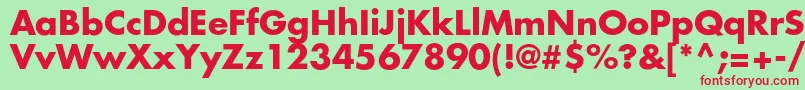 FavoritcBold-Schriftart – Rote Schriften auf grünem Hintergrund