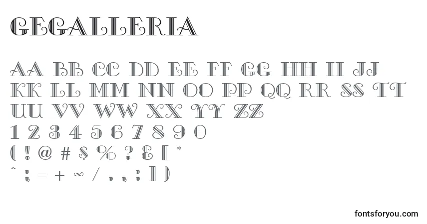 Fuente GeGalleria - alfabeto, números, caracteres especiales