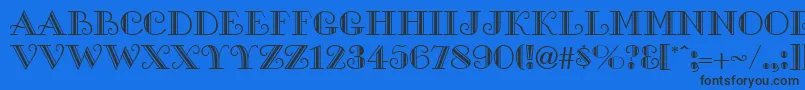 GeGalleria Font – Black Fonts on Blue Background