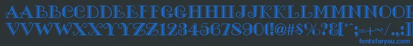 GeGalleria Font – Blue Fonts on Black Background