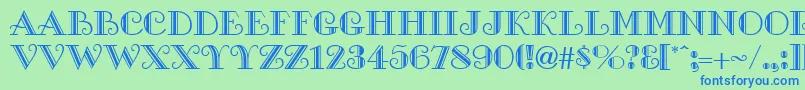 GeGalleria Font – Blue Fonts on Green Background