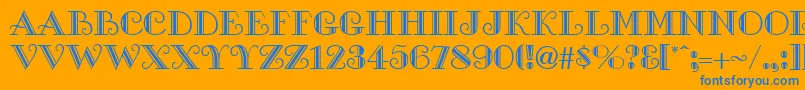 GeGalleria Font – Blue Fonts on Orange Background