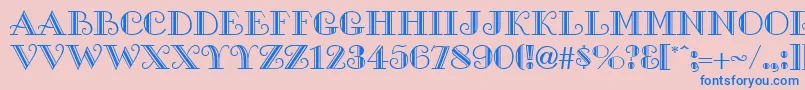 GeGalleria Font – Blue Fonts on Pink Background