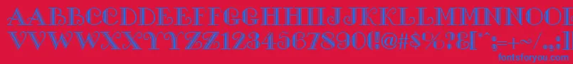 GeGalleria Font – Blue Fonts on Red Background