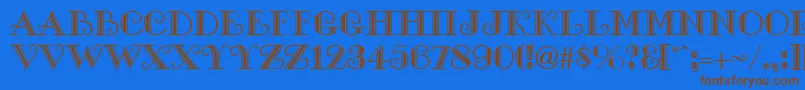 GeGalleria Font – Brown Fonts on Blue Background