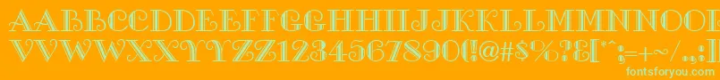 GeGalleria Font – Green Fonts on Orange Background