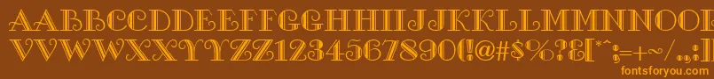 GeGalleria Font – Orange Fonts on Brown Background