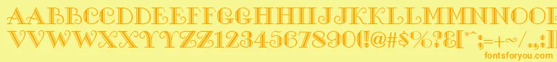 GeGalleria Font – Orange Fonts on Yellow Background