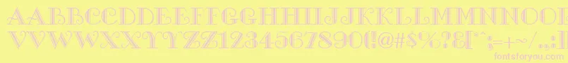 GeGalleria Font – Pink Fonts on Yellow Background