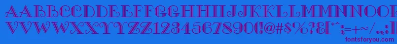GeGalleria Font – Purple Fonts on Blue Background