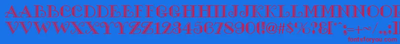 GeGalleria Font – Red Fonts on Blue Background
