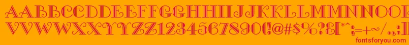 GeGalleria Font – Red Fonts on Orange Background