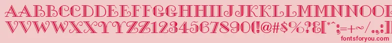 GeGalleria Font – Red Fonts on Pink Background