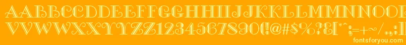 GeGalleria Font – Yellow Fonts on Orange Background