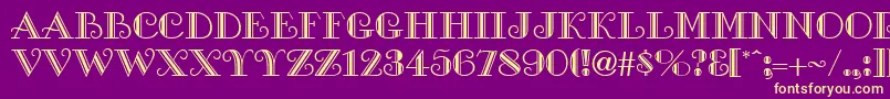 GeGalleria Font – Yellow Fonts on Purple Background