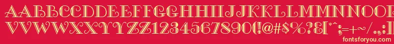 GeGalleria Font – Yellow Fonts on Red Background