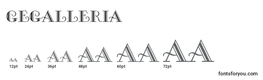 Размеры шрифта GeGalleria