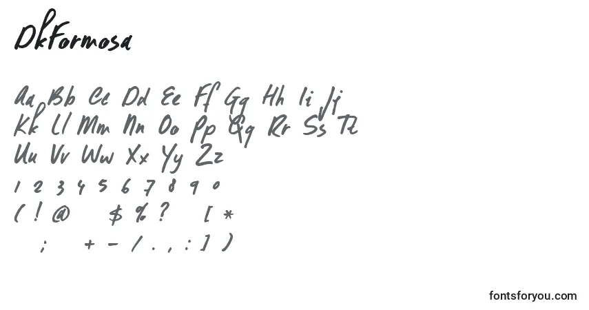 A fonte DkFormosa – alfabeto, números, caracteres especiais