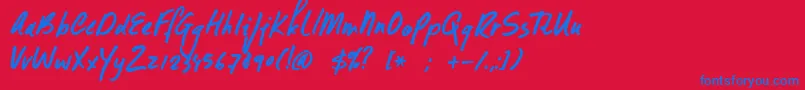 DkFormosa Font – Blue Fonts on Red Background