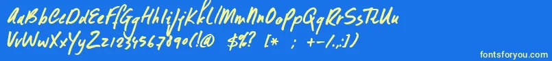 DkFormosa Font – Yellow Fonts on Blue Background