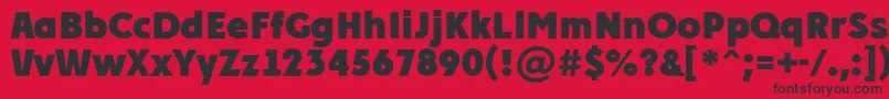 Czcionka PlakatcmplExtrabold – czarne czcionki na czerwonym tle