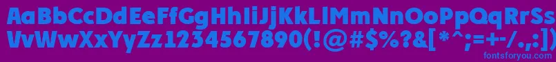 PlakatcmplExtrabold-fontti – siniset fontit violetilla taustalla