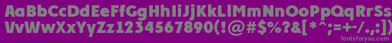 PlakatcmplExtrabold-fontti – harmaat kirjasimet violetilla taustalla