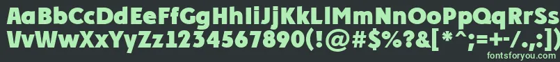 フォントPlakatcmplExtrabold – 黒い背景に緑の文字