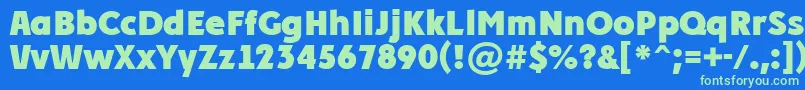 PlakatcmplExtrabold-fontti – vihreät fontit sinisellä taustalla