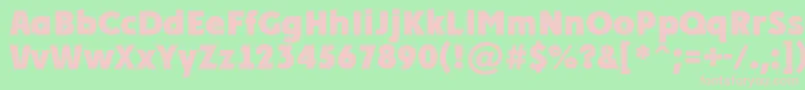 Fonte PlakatcmplExtrabold – fontes rosa em um fundo verde