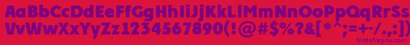 Police PlakatcmplExtrabold – polices violettes sur fond rouge