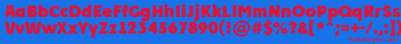 PlakatcmplExtrabold Font – Red Fonts on Blue Background